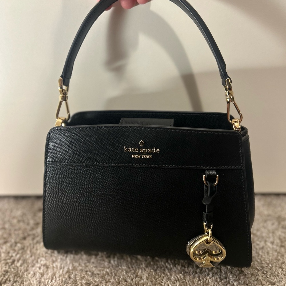 Kate Spade Madison Saffiano Leather Satchel with Gold Accents